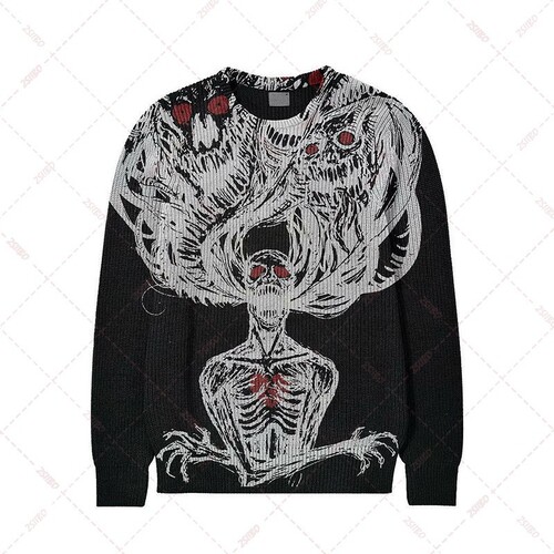 European and American autumn and winter trendy brand graffiti print streetwear casual sweatshirts and knits for men and women