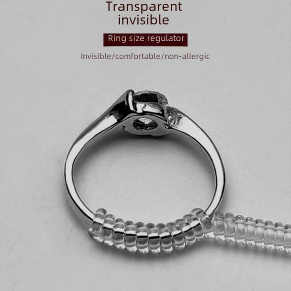 Ring Fine Ring Size Transparent Spring Rope Set Invisible Plastic Telephone Line Winding Thick Flat Small Regulator