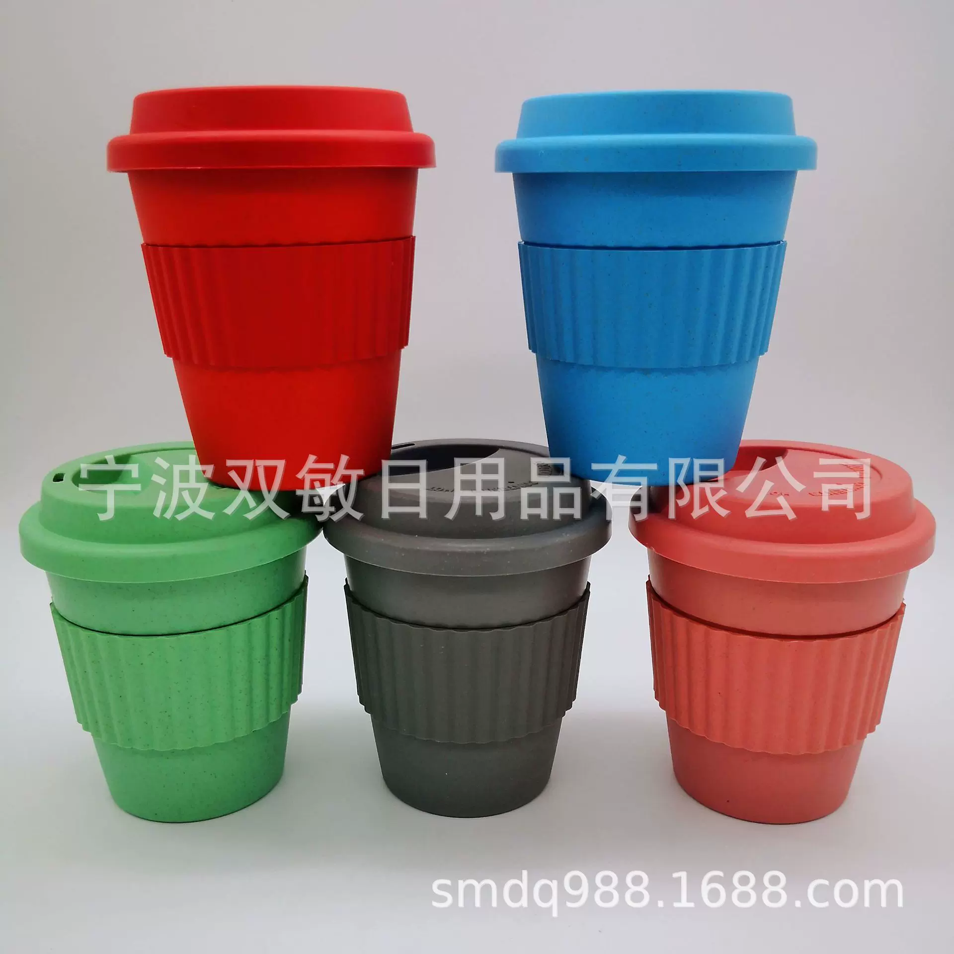 生产厂家直销350ML塑料咖啡杯 PP防烫杯 竹纤维马克杯 麦秸秆杯