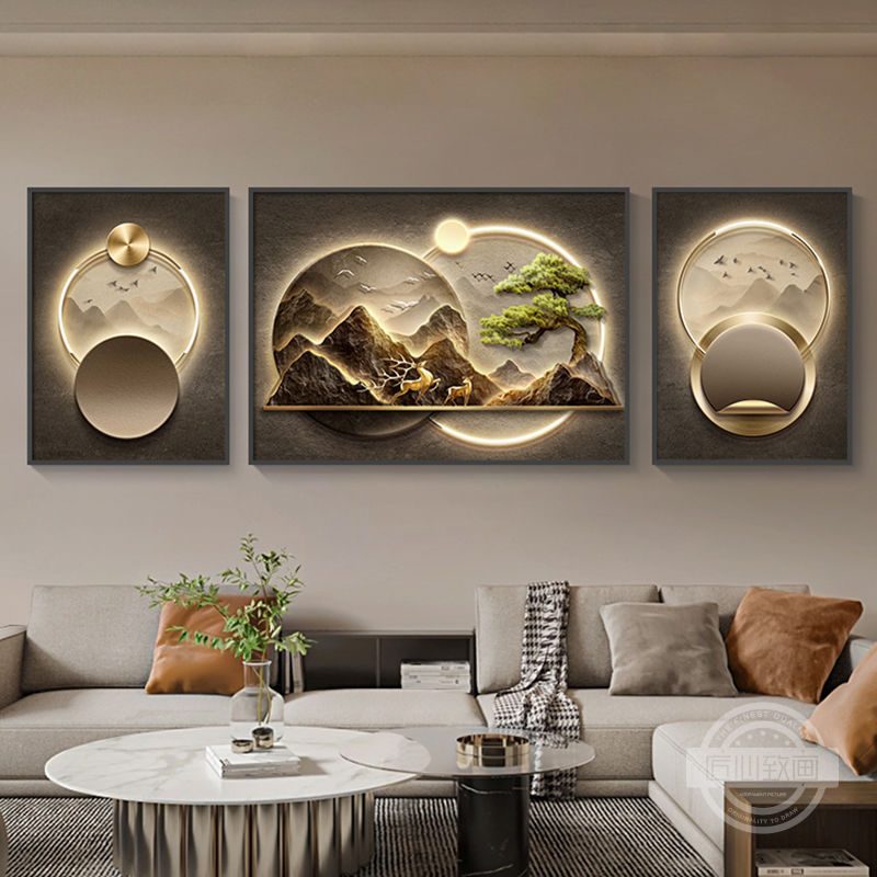 Simple modern living room west wall decorative painting light luxury…