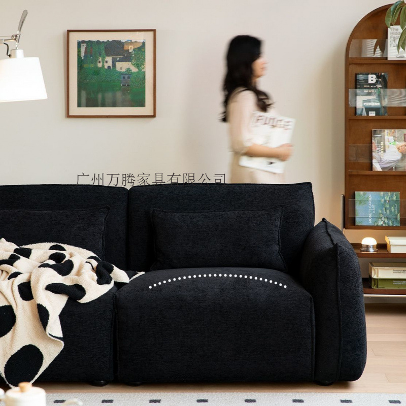 Wanteng Fabric Sofa for Small Living Rooms, Straight Arrangement, Suitable for Rental Apartments, Guesthouses, Vintage Bauhaus Style, Single, Double, and Three-Seater 4