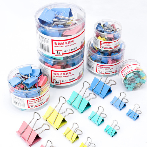 Deli long tail clips, various models, student test paper clips, office supplies, colored metal bill clips, strong clips