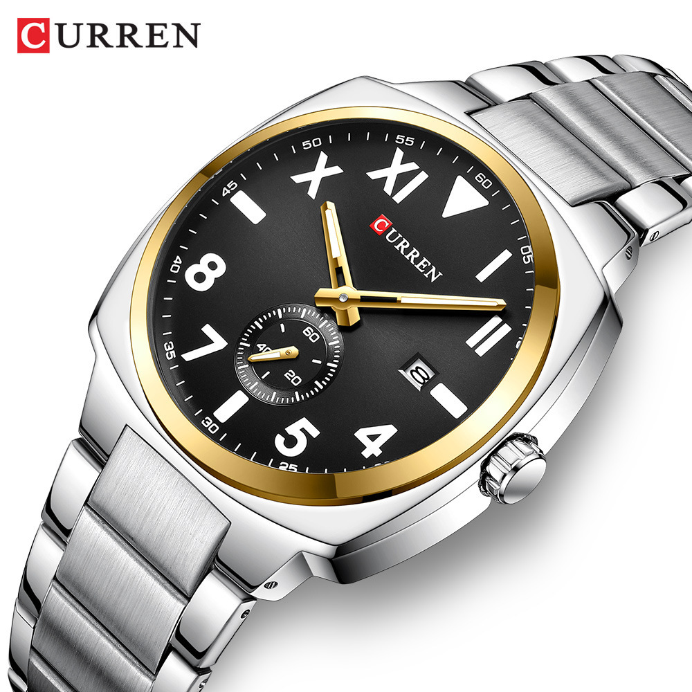 Curren 8472 Men's Watch Calendar Steel Band Watch Men's Watch Business Quartz Watch Student Sports Watch