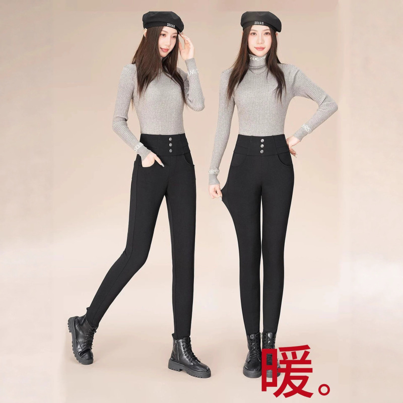 Winter New Slimming Women's Outerwear Cold-Proof Wool Thermal Pants 90 White Goose down Slimming Fashion Jeans