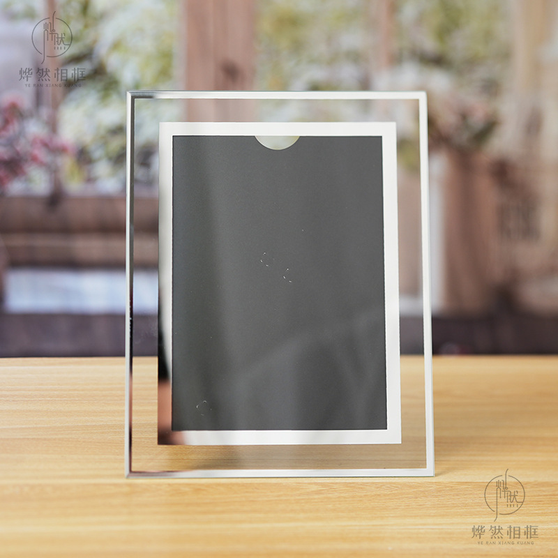 Double-Sided B5 Silver and Gold Glass Photo Frame Empty Frame Display Stand Honor Certificate Frame