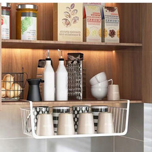 厨房橱柜隔板下挂篮衣柜收纳架卫浴洗手盘柜挂架整理储物架