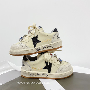 Korean fashion brand hip-hop style rhinestone street low-top board shoes for autumn and winter 2024 new high-end children's personalized single product