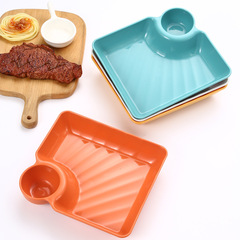 Hot-selling dumpling tray home-style water dumpling plate, Japanese-style sushi plate with vinegar dish, snack plate small dish square plate