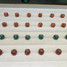 藏式跑量款藏传料器钉珠黄铜镶嵌大孔道手链佛珠手工串珠散珠diy