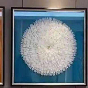 Sanlian Living Room Decorative Painting Feather Physical Device Painting Three-dimensional Handmade Light Luxury High-end 3d Sofa Background Hanging Painting
