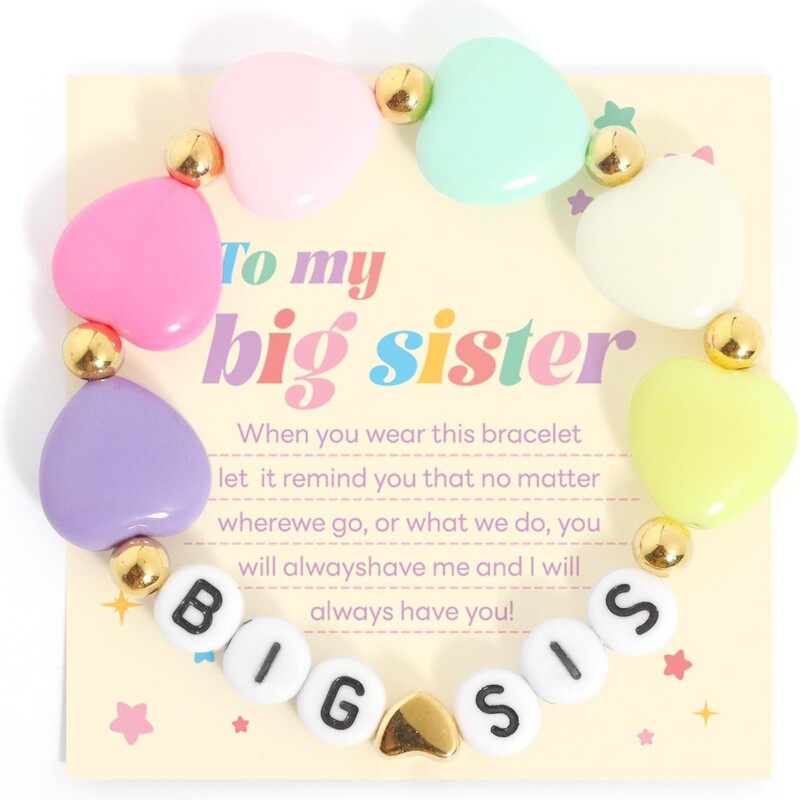 Cross-Border Best-Selling Children's Sister Bracelets Big Sis Heart-Shaped Butterfly Star-Shaped Irregular Letter Bracelets Cross-Border Best-Selling Children's Sister Bracelets Big Sis Heart-Shaped Butterfly Star-Shaped Irregular Letter Bracelets