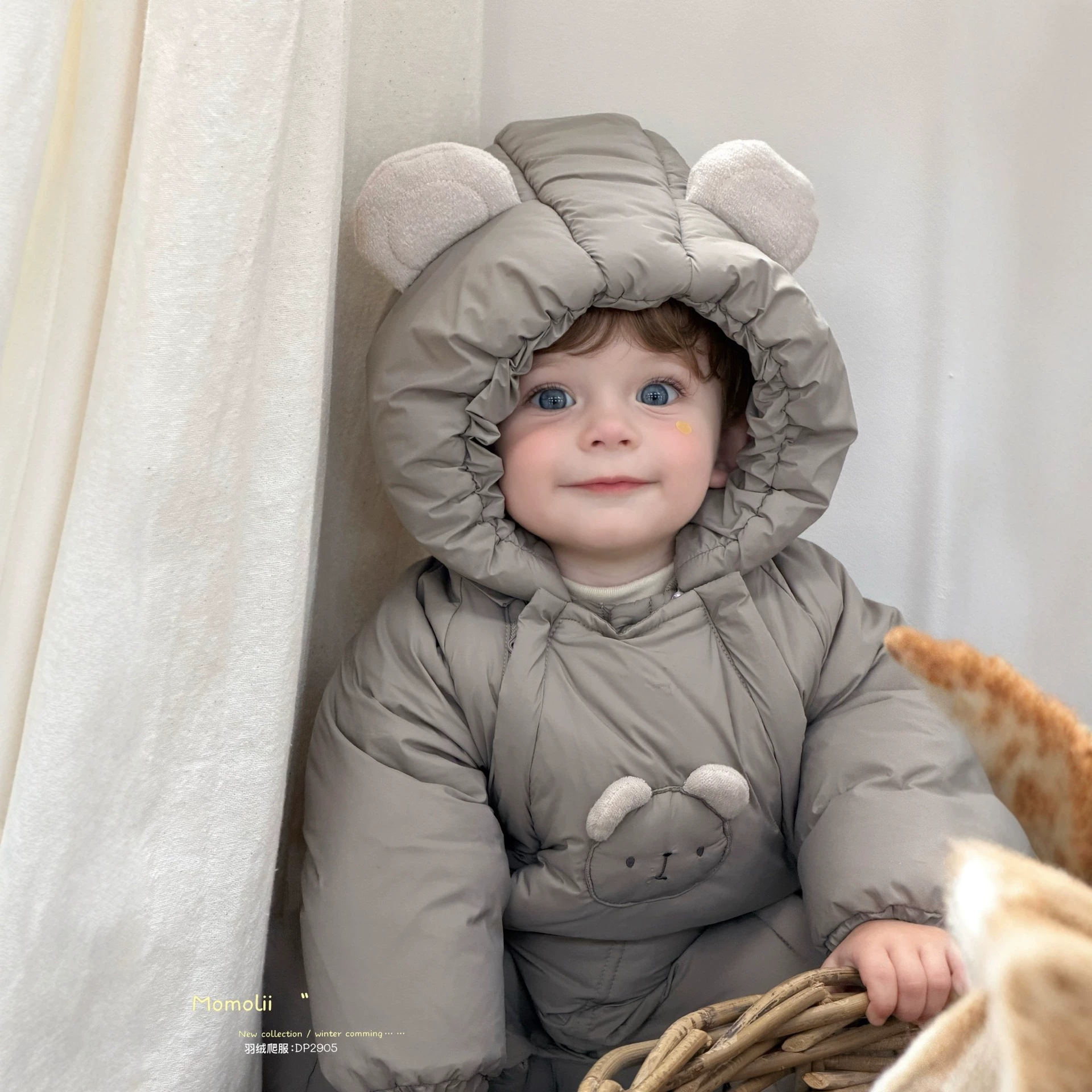 MomoLi Unisex Baby Down Jumpsuit Newborn Infant Clothes Winter Outfit Super Cute White Duck Down Outwear