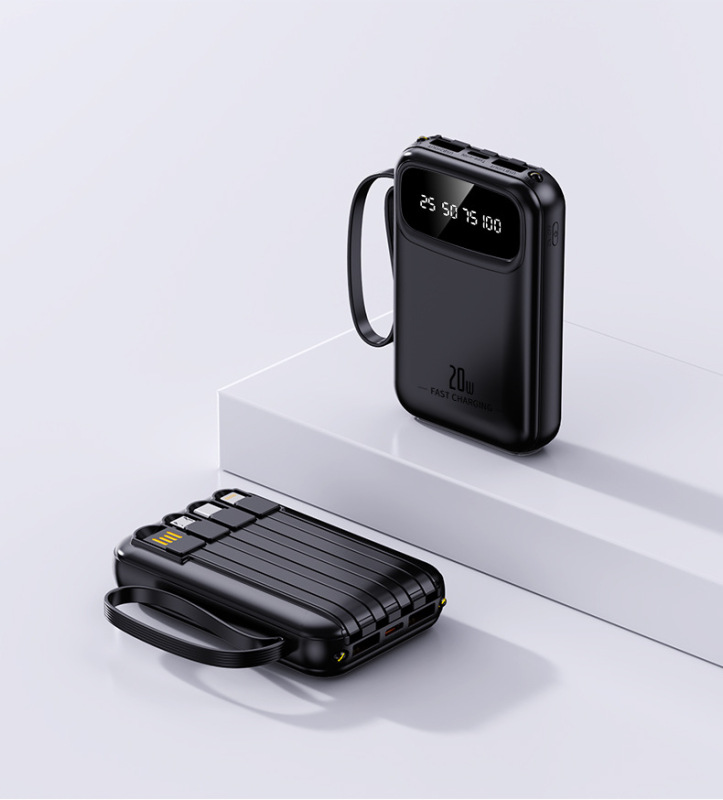 2025 新しいパワーバンク超大容量 20000 mAh 超薄型コンパクトポータブルミニパワーバンク内蔵ケーブル付き|undefined