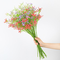 Simulation Baby's Breath Decorative Bouquet for Living Room Display | Artificial Flowers for Wedding Handheld Arrangements | PU-Feel Baby's Breath in Plastic Design
