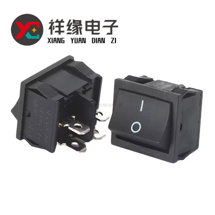 厂家批发船型开关KCD5-201 四脚两档 黑色翘板控制开关250V