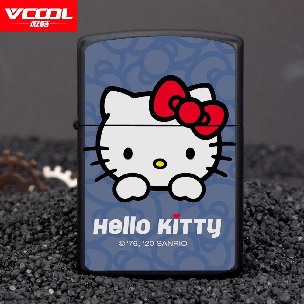 新款helloKitty 煤油打火 凯蒂猫卡通可爱高颜值kt火机 可定广告