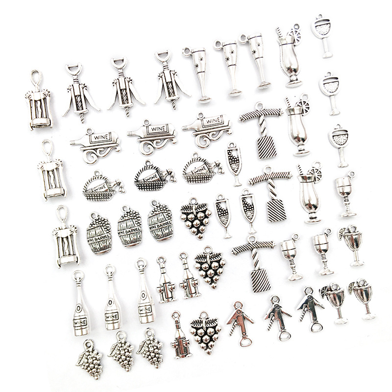 1g Weight Pendant Jewelry Making Type DIY Jewelry Accessories Classification 1 Piece Quantity Alloy Material Grape, Wine Glass Pattern Plating Design Simple Style Style 1 Piece Alloy Grape Wine Glass Pendant 2