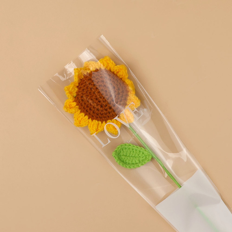 手工钩织仿真花束多彩毛线编织郁金香花枝创意装饰送女友闺蜜礼物|undefined