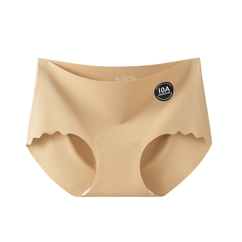 Bragas de seda de hielo sin costuras con entrepierna alargada 10A entrepierna antibacteriana desnuda y sin costuras ejercicio de yoga melocotón cadera calzoncillos para mujer
