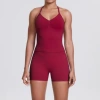6700 vest + 6688 shorts set-burgundy