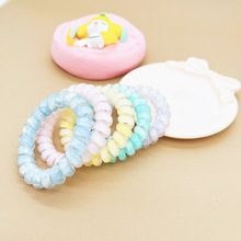 韩版黑色透明人鱼姬电话线不伤发扎头发地摊发绳发圈女高弹力头绳