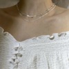 Woven silver South Korean goods, fashionable necklace, silver 925 sample, light luxury style