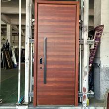 精雕鑄鋁門木紋轉印5D打印木紋精雕長拉手栩栩如生