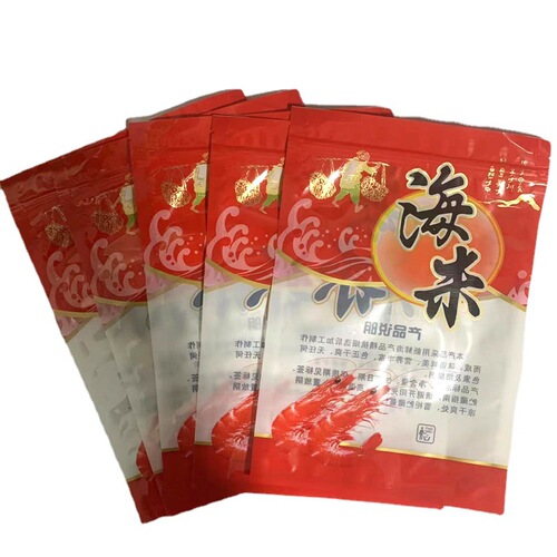 Red Seafood Zipper Bag for Shrimp and Shrimp Skin, Light Surface Food Plastic Bag, Shrimp Preservation Bag, Shrimp Packaging Bag