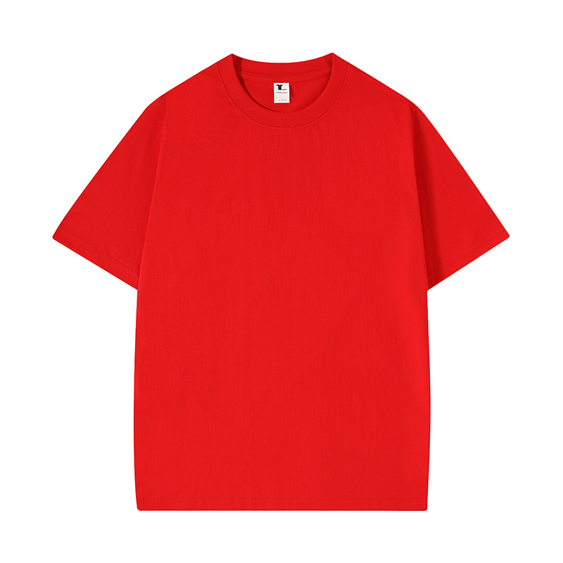 230 gramos hombro de cuello redondo camiseta de algodón de manga corta camiseta publicitaria camiseta de fiesta ropa de grupo camiseta de trabajo logotipo personalizado