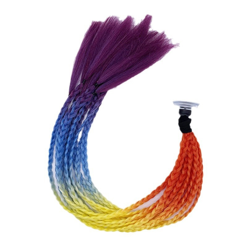 Decoración de casco de motocicleta Trenza sucia Trenza de motocicleta Diseño de ventosa desmontable Trenza de boxeo súper moda Peluca Cola de caballo