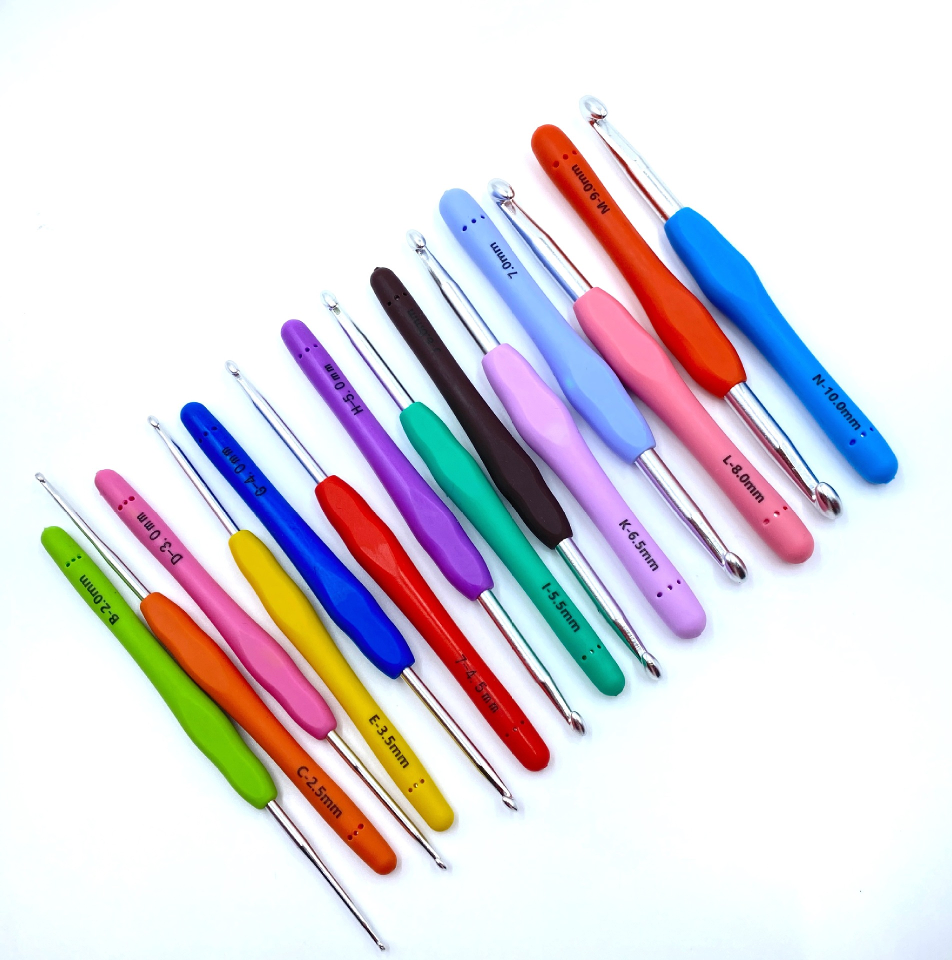 Ganchillo de mango suave, ganchillo grande, lana extendida, herramienta de tejido de bricolaje, gancho de aluminio, 15 cm, hecho a mano, hecho a mano, hecho a mano