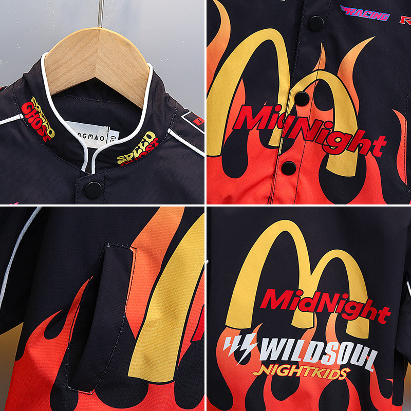 7700 chaqueta de niño otoño 2025 nuevo estilo estilo occidental bebé niños moda motocicleta uniforme de béisbol chaqueta chaqueta