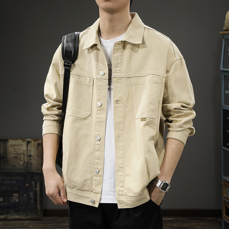 Demi-season removable retro denim jacket