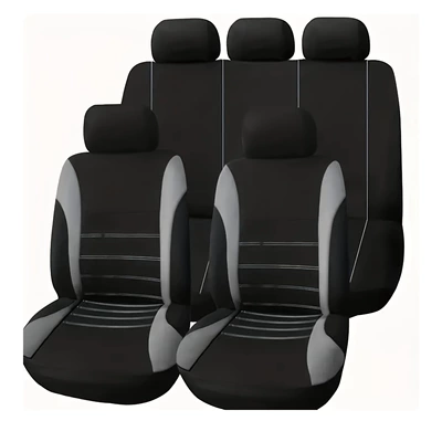 Cross-Border Hot-Selling Model, Popular in the Middle East and Mexico, Car Seat Cover, Universal Seat Cover, Fabric, Elastic, Seat Cushion (Universal seat cover) - gray-9-piece-set-universal