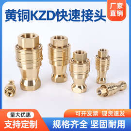 NISE铜快换快插模具黄铜KZD快速接头液压双自封式内螺纹快速接头