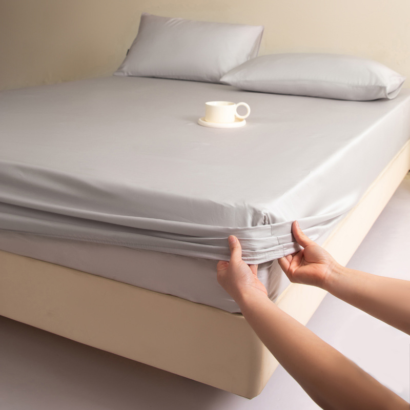 Una categoría 100 Lycell Lisi Sombrilla de cama Cubierta de colchón de una pieza Cubierta de cama de seda de hielo Juego de tres piezas 2025 Nuevo