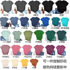 欧美跨境外贸T恤亚马逊热销爆款一件可印花颜色可订-现货-彩棉T恤