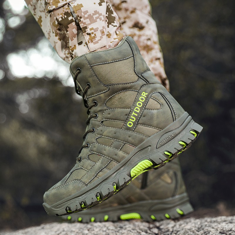 Botas militares de alto perfil de comercio exterior, zapatos de montaña al aire libre para hombres, botas tácticas de combate especiales, botas de trabajo de jungla y desierto