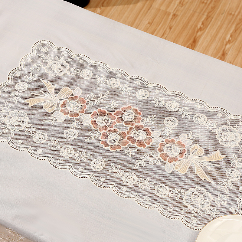 Elegante diseño floral simple sensación de toal de mesa impermeable a prueba de contaminación a prueba de aceite toal de mesa sin lavado