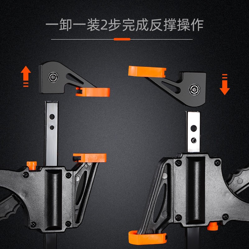 Tipo de gatillo industrial de garganta profunda carpintería fuerte fijación F-clip portátil de alta fuerza de trabajo pesado rápido carpintería F-clip image 3