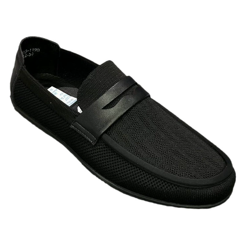 Весенние и летние сетчатые ботинки из фасоли дышащие мужские модные тенденции короткие черные повседневные кожаные ботинки