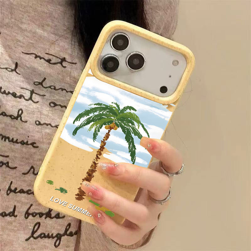 Oil Painting Coconut Tree Iphone17 Mobile Phone Case Suitable for Apple 16Pro Niche 14Promax13 Cross-Border 15 Soft Shell Oil Painting Coconut Tree Iphone17 Mobile Phone Case Suitable for Apple 16Pro Niche 14Promax13 Cross-Border 15 Soft Shell