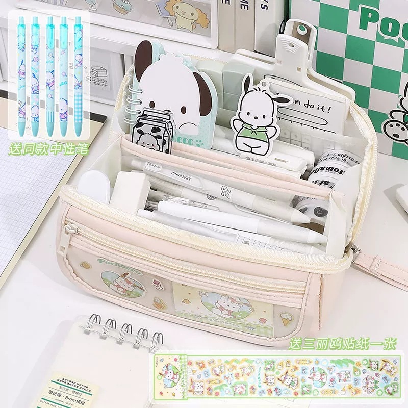 Estuche de lápices Coolomi para niñas, diseño de dibujos animados, gran capacidad de 9 capas, caja de papelería escolar