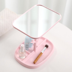 Cosmetic mirror desktop home vanity mirror with tray rotatable diy mirror student dormitory small mirror wholesale