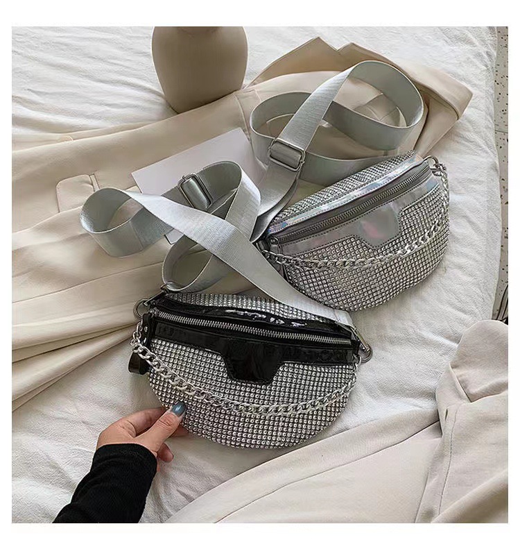 Sac bundy de célébrité d'Internet pour femmes 2023 nouvelle version coréenne polyvalente sac de poitrine en diamant brillant ins mode sac à bandoulière à bandoulière unique sac de taille_voghion.com