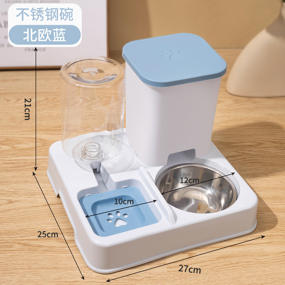 Alimentador automático para gatos, dispensador de agua 2 - en - 1 para gatos, tazón para perros de gran capacidad, tazón de agua potable para mascotas