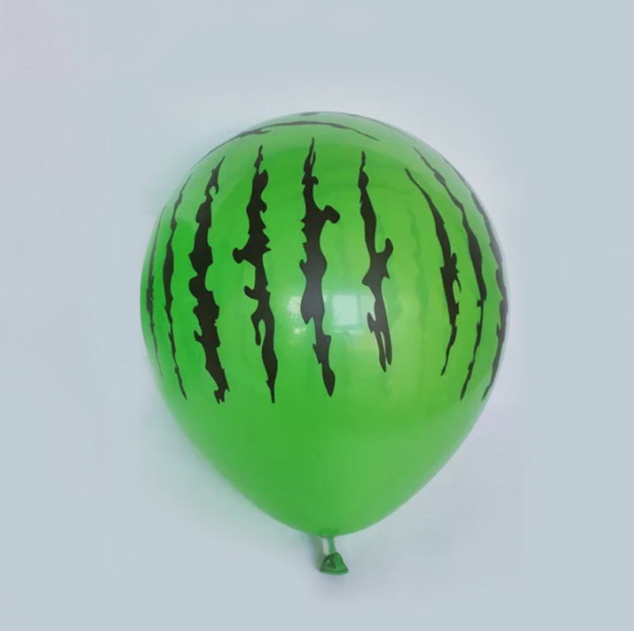 Verano nuevo 12 pulgadas flor de sandía globos de fresa globo de látex fruta modelado de impresión de cinco lados decoración