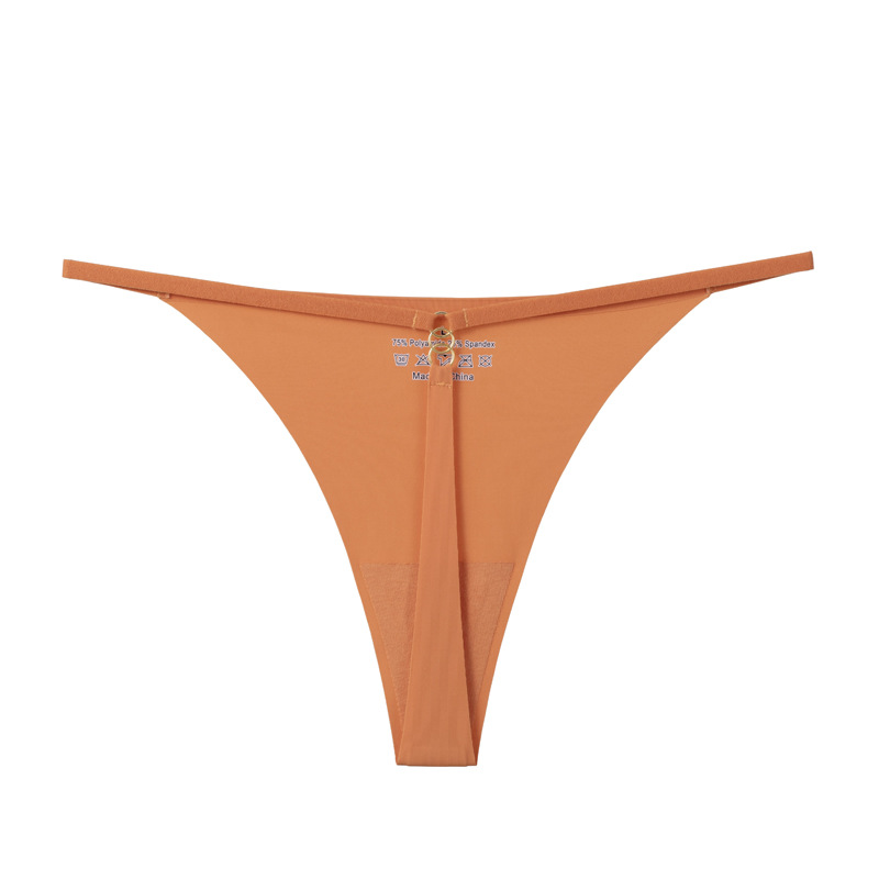 Tangas populares transfronterizas de talla europea, ropa interior sin costuras de seda helada, tanga sexy de tirantes finos para mujer de talla grande, transpirable.