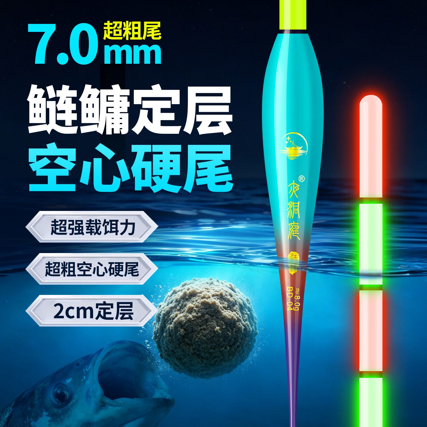 鲢鳙夜光鱼漂加粗醒目日夜两用咬钩变色远投大物漂青鱼浮漂电子漂