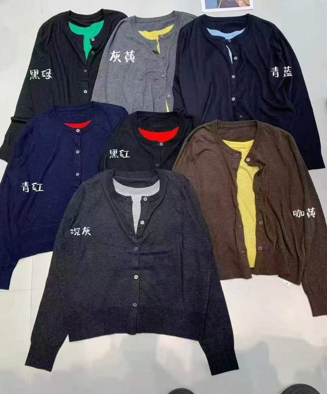 拼接假两件针织衫女2025早秋新款小众小个子设计感简约针织开衫女|undefined